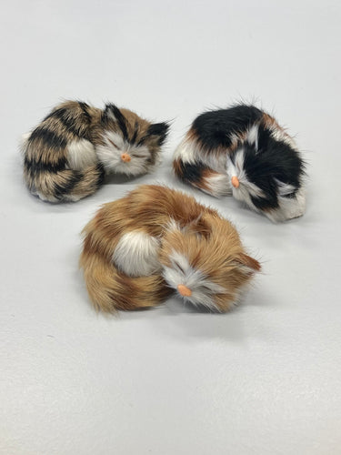 3 Felltierchen Kätzchen schlafend klein